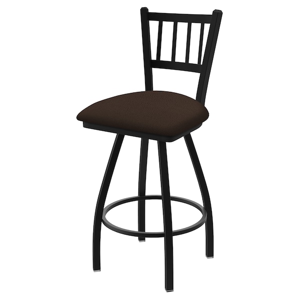 36" Swivel Bar Stool, Black Wrinkle, Rein Coffee Seat